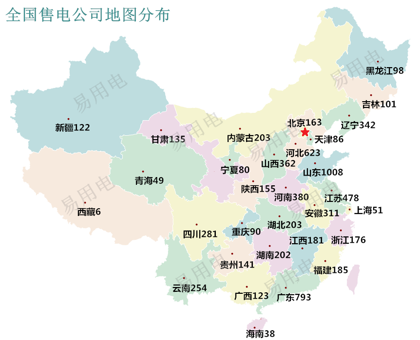售電公司地區(qū)分布