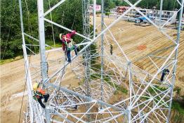 伯陽—潁州500千伏線路工程進入組塔施工高峰期