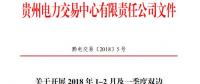 貴州2018年1-2月及一季度雙邊協商直接交易展開