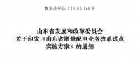 山東省增量配電業務改革試點實施方案印發：確定6個區域開展增量配電業務改革試點