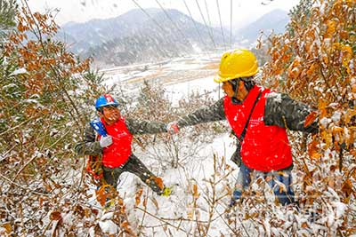 孝昌供電：暴雪巡檢