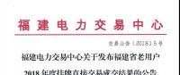 福建省老用戶2018年度掛牌直接交易成交結(jié)果公告