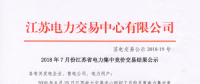 江蘇2018年7月省電力集中競(jìng)價(jià)交易：成交電量30.09億千瓦時(shí)