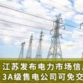 江蘇發布電力市場信用管理辦法(試行) 3A級售電公司可免交50%履約保函額度！