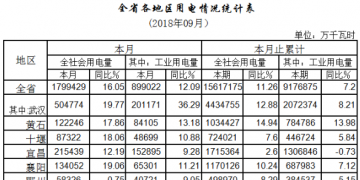 湖北9月電力運(yùn)行情況：火電廠發(fā)電113.03億千瓦時 增長35.31%