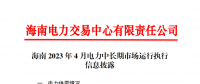 海南電力交易中心2023年4月電力中長期市場運行執行信息披露