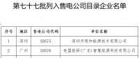 廣東第七十七批列入售電公司目錄企業(yè)名單